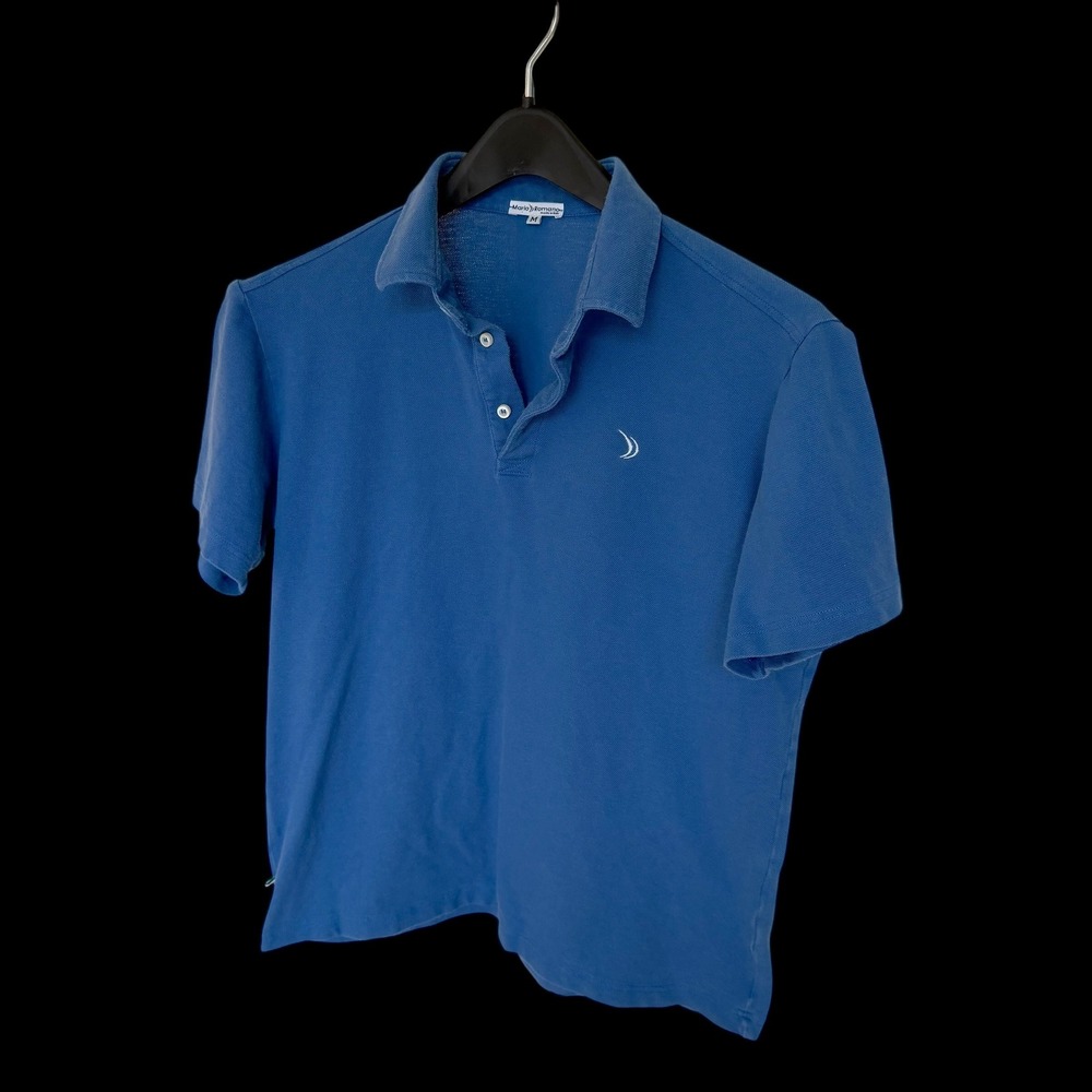 Mario Romano‎ Blue Short Sleeve Polo Shirt Made in Italy Sz M